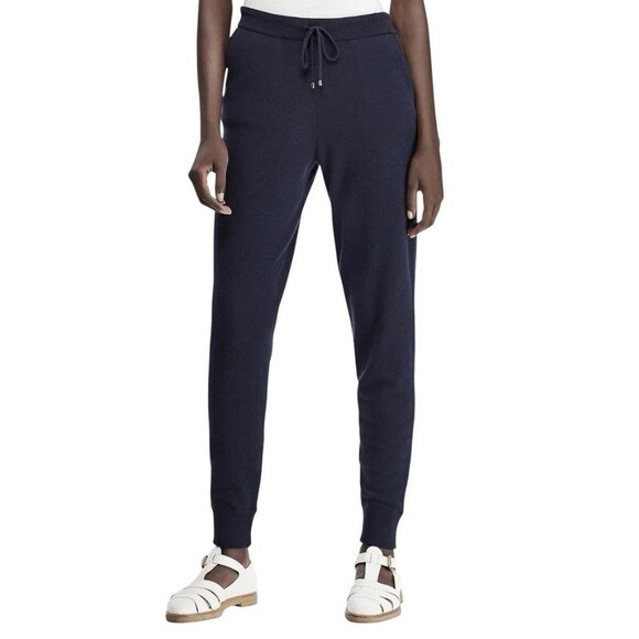 Women’s Ralph Lauren Purple Label Collection Cashmere Joggers Sweatpants Navy M - Picture 1 of 6
